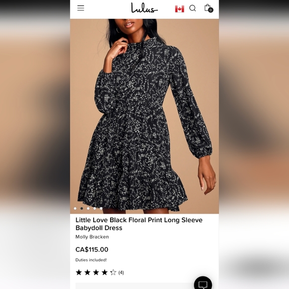 Molly Bracken Black Floral tiered Babydoll Dress - Picture 5 of 12